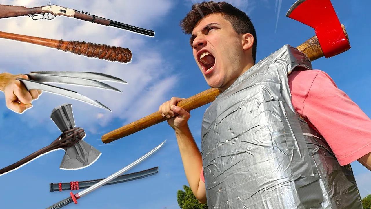 ¡Probando armas contra una armadura indestructible de cinta plateada!