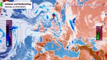 Hoher Luftdruck baut sich auf - die Sonne kommt öfters zum Zug und es wird warm, später auch heiß!