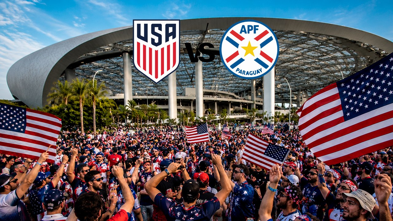 Afición de Estados Unidos arma la fiesta en las afueras del SoFi Stadium antes del duelo con Paraguay