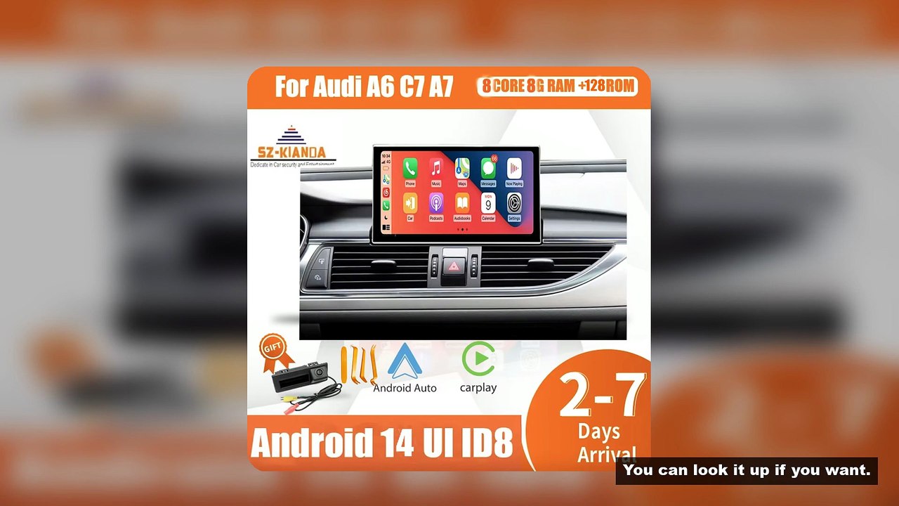 Wireless Carplay Android 14 Touch Screen Car Display PC For Audi A6 C7 A7 2012-2018 Wifi 4G 4Core 8G