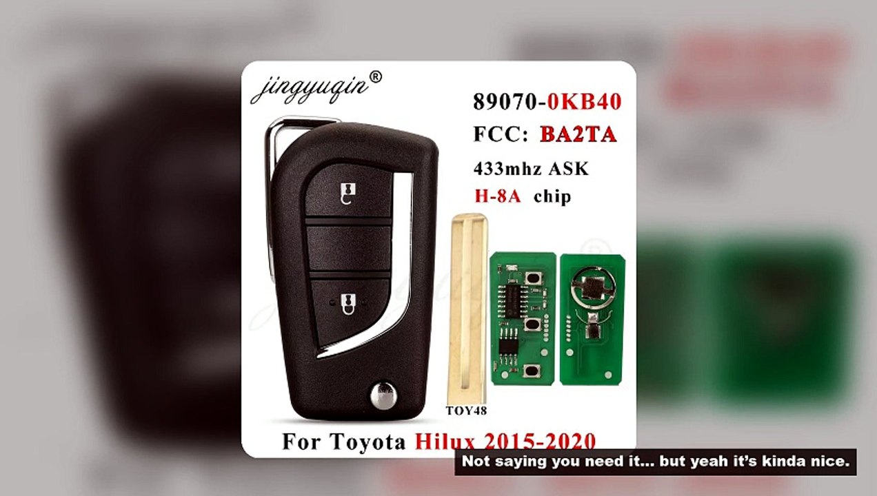 jingyuqin 89070-0KB40 BA2TA 2BTN Remote Flip Key 433MHz H-8A Chip FOB For Toyota Hilux Yaris 2015 20