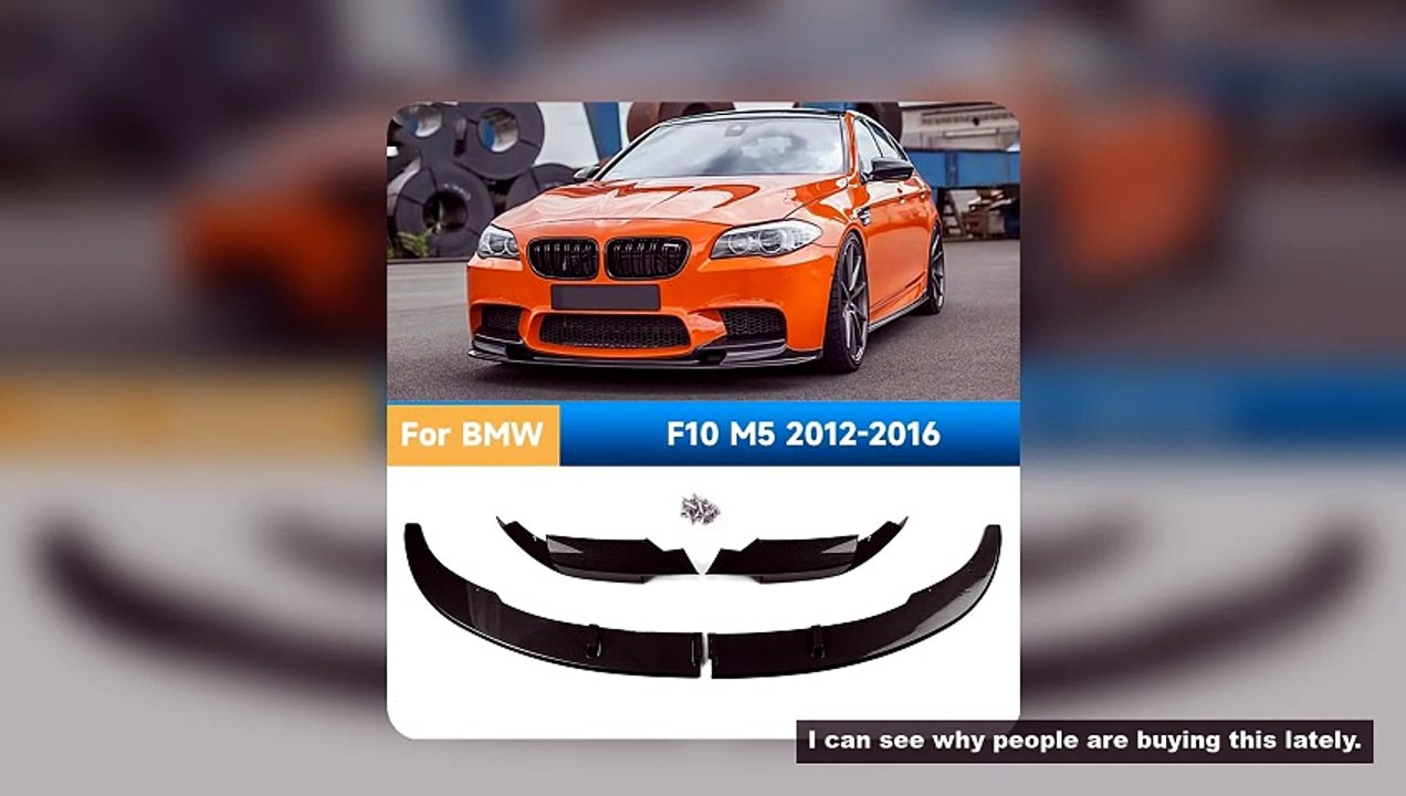 4PCS Car Front Bumper Lip Spoiler for BMW F10 M5 2012-2016 Lower Bumper Guard Front Apron Surround C