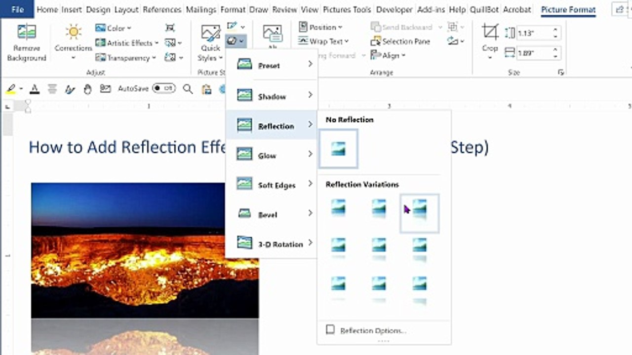 Professional Image Editing in Word! How to Add Reflection Effects