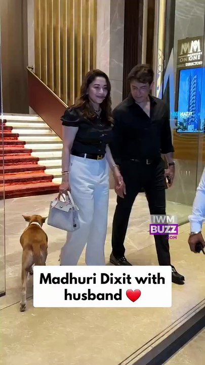 Madhuri Dixit with husband spotted in Bandra