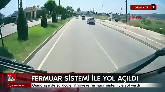 Osmaniye’de sürücüler itfaiyeye fermuar sistemiyle yol verdi