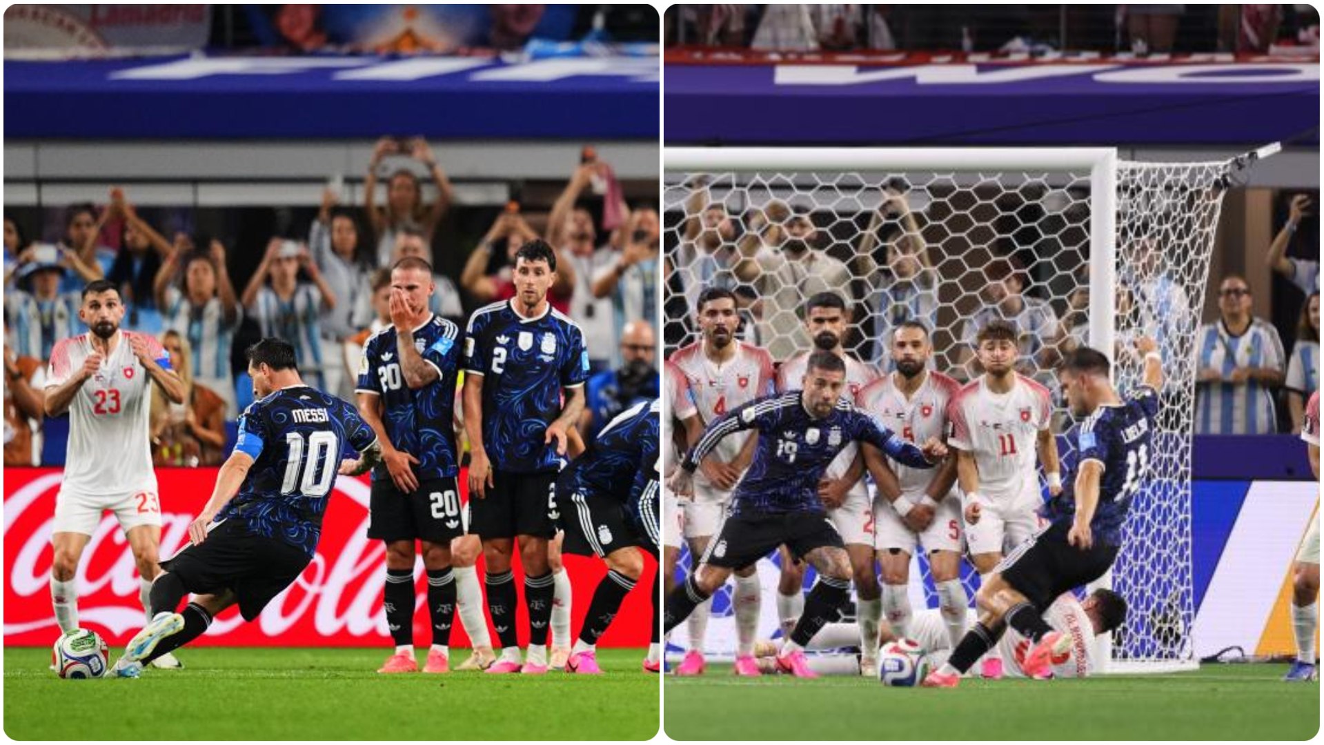 Messi y Lo Celso dejan dos joyas a balón parado