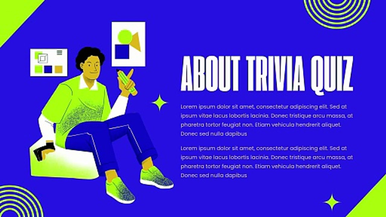 Purple Green Creative Geometric Trivia Quiz Presentation