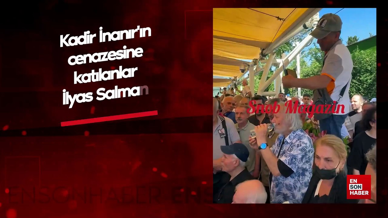 Kadir İnanır'ın cenazesine katılanlar İlyas Salman ile fotoğraf çekinmeye çalıştı