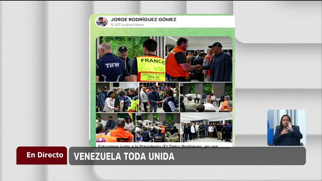 Jorge Rodríguez: Estuvimos junto a la Presidenta (E) en reunión con brigadas de rescatistas internacionales