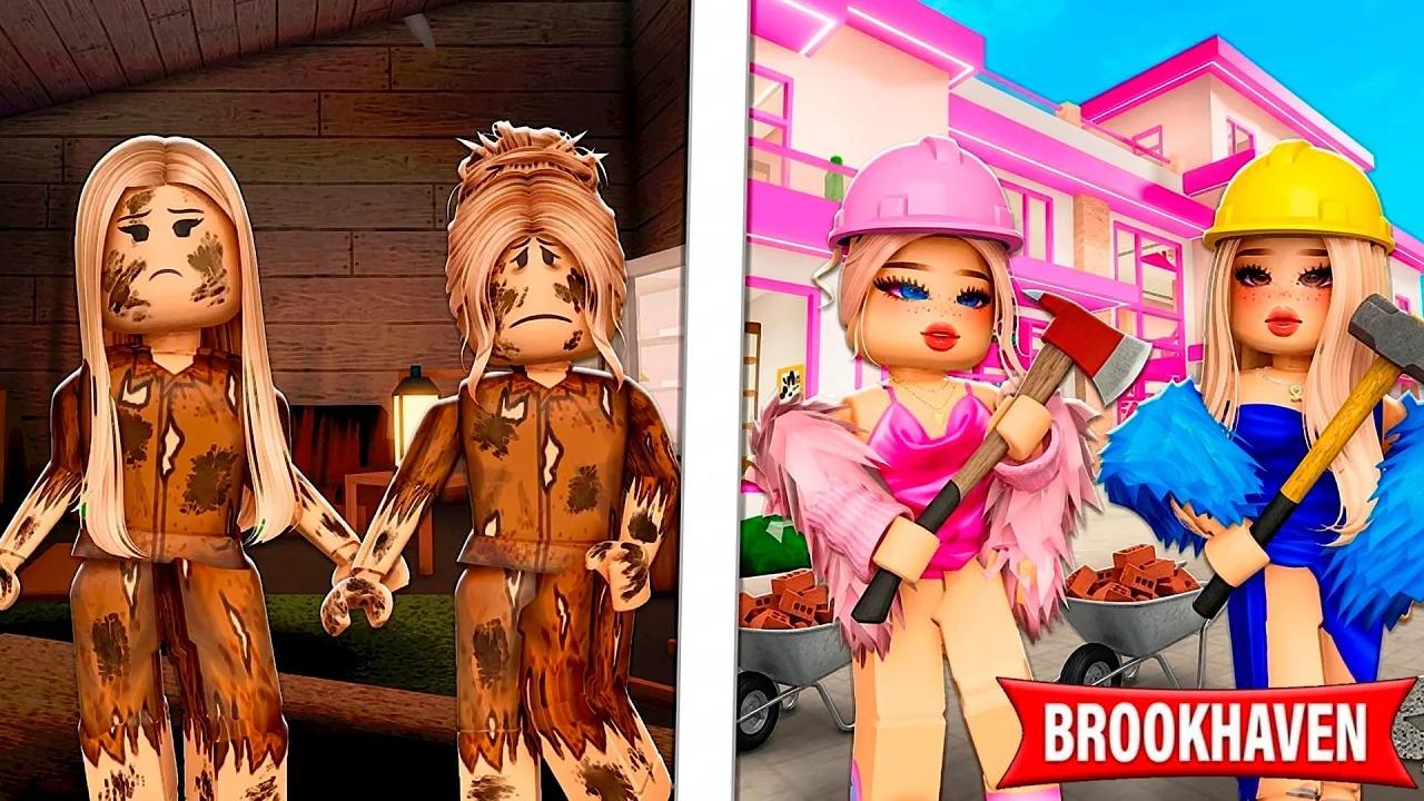 Deux sœurs sans-abri se construisent un véritable palace ! | Histoires Brookhaven RP | Roblox
