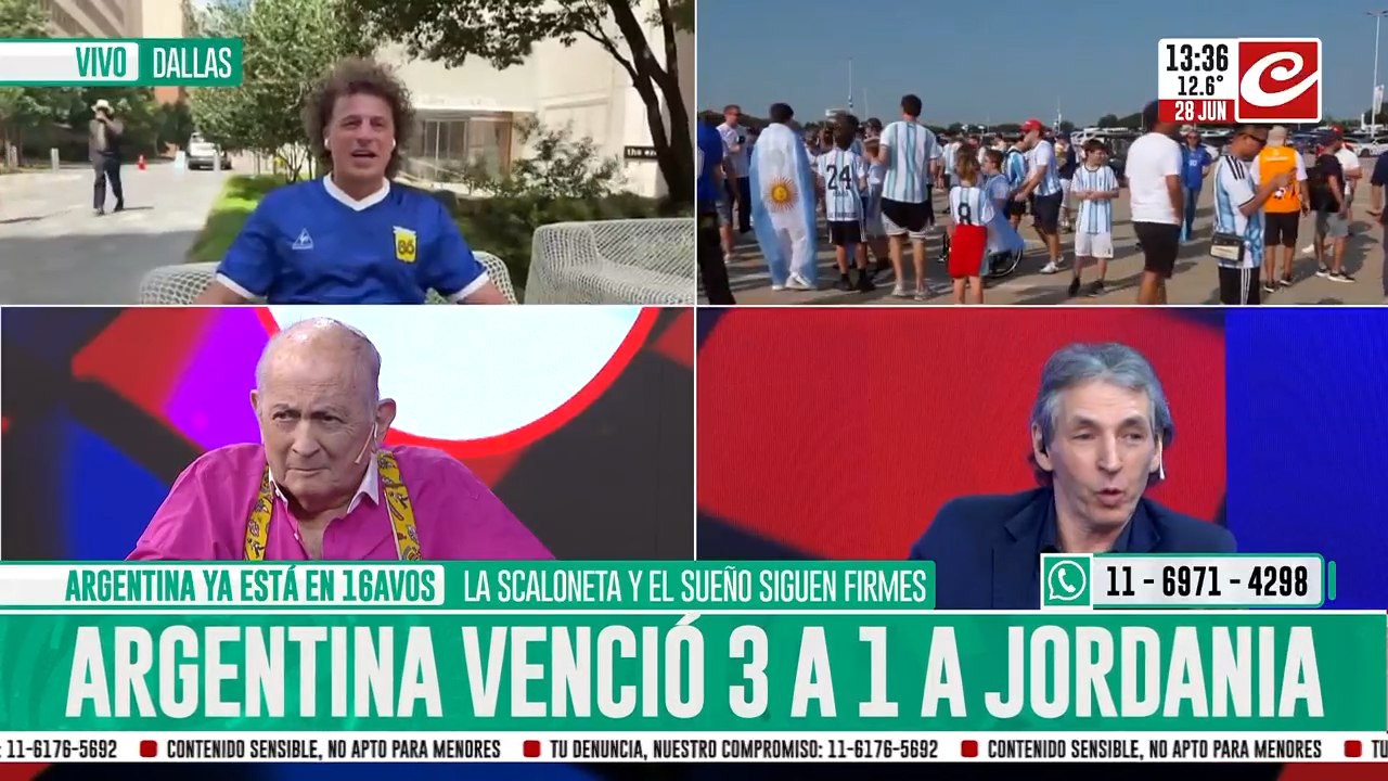 Argentina venció 3 a 1 a Jordania y el sueño sigue firme