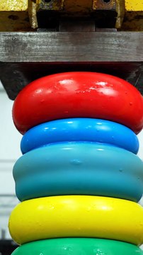 Hydraulic Press Squeezing Rubber Ball | Satisfying Squish ASMR 💥⚫