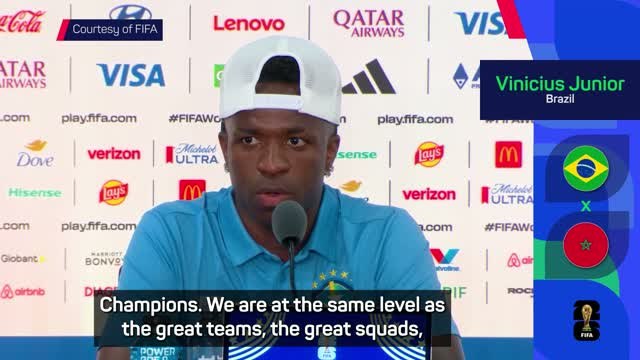 Vinicius insists Brazil are on the same level as World Cup favourites