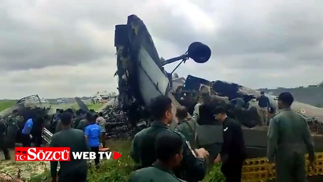 Askeri kargo uçağı yere çakıldı