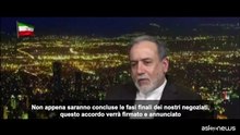 Iran: l'accordo sarà firmato nei prossimi giorni