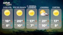 Sábado amanhece gelado e domingo terá retorno da chuva no Paraná