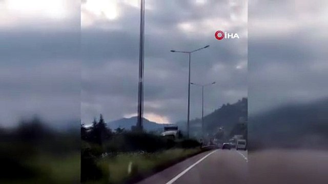 Karadeniz Sahil Yolunda ters yönde giden kamyon korkuttu