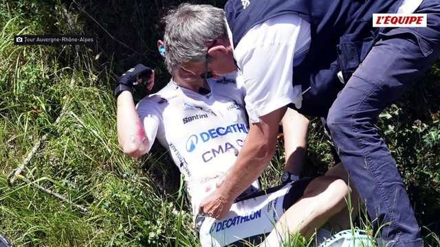 Paul Seixas victime d’une chute lors de la 7e étape du Tour Auvergne-Rhône-Alpes - Cyclisme - Tour Auvergne-Rhône-Alpes