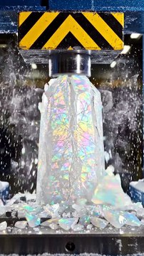 Hydraulic Press Crushing Ice Crystal ❄️💥 Extreme Pressure Experiment