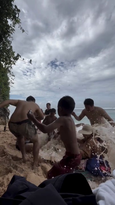 When the Ocean Decides to Join the Picnic! 🌊🤣
