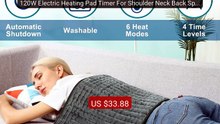 120W Electric Heating Pad Timer For Shoulder Neck Back Spine L... -- Hot Deal 2026 | Limited Offer!