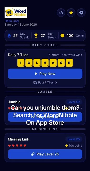 Play Jumble on WordNibble