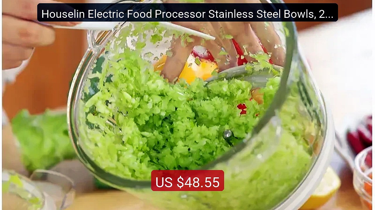 Houselin Electric Food Processor Stainless Steel Bowls, 2 Spee... -- Best Buy 2026 | Great Quality!