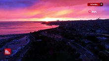 İstanbul'da yağmur sonrası gün batımı mest etti