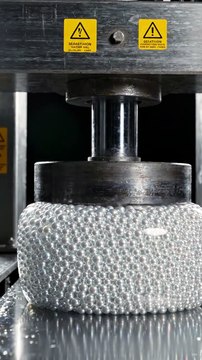 Hydraulic Press Crushing Bubble Material | Satisfying Slow Motion ASMR Experiment
