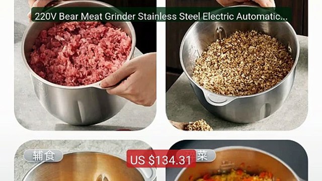 220V Bear Meat Grinder Stainless Steel Electric Automatic Mult... Best Buy 2026 | Great Quality!