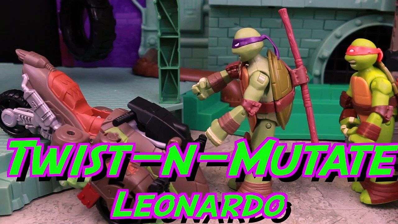 Teenage Mutant Ninja Turtles Twist-N-Mutate Leonardo Mutates from Robot into AT-3 Pranks Shredder