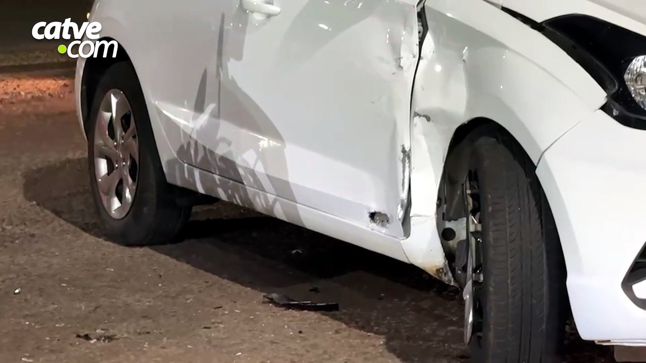 Entregadora fica ferida em acidente na Avenida das Pombas