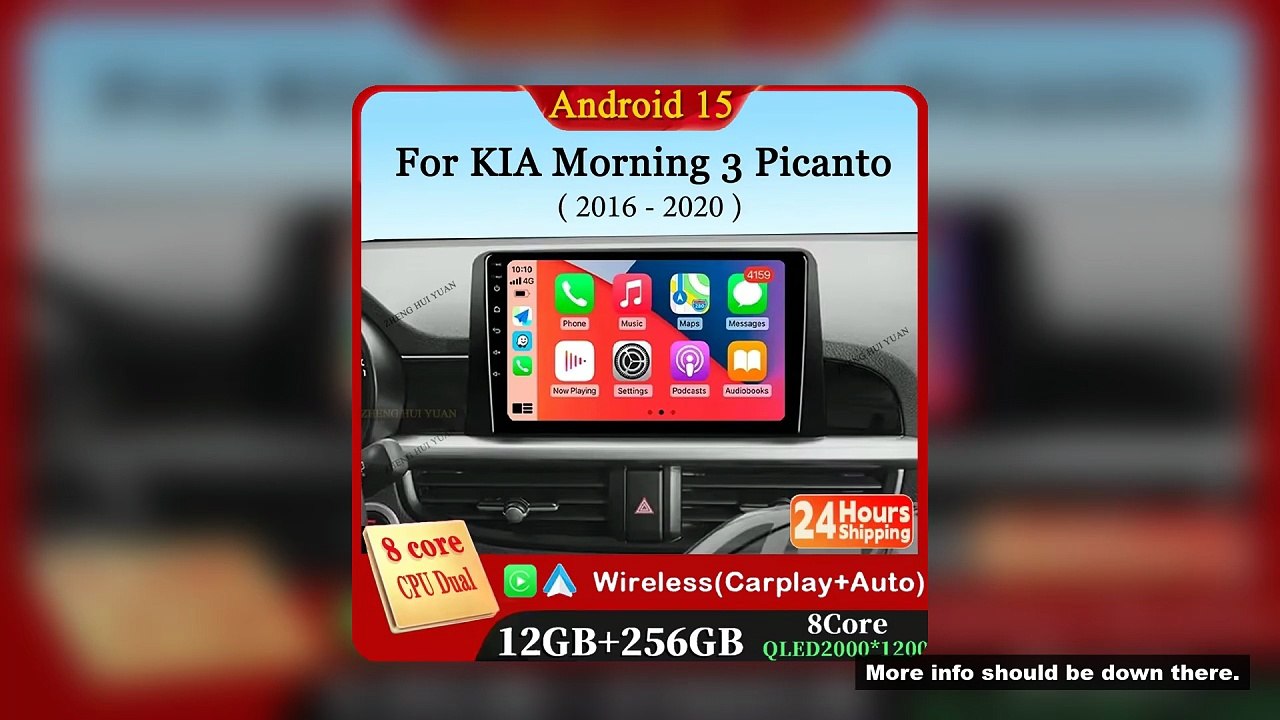 9 Inch Car Multimedia Player for KIA Morning 3 Picanto 2016 2017 2018 2019 2020 Android 15 Car Stere