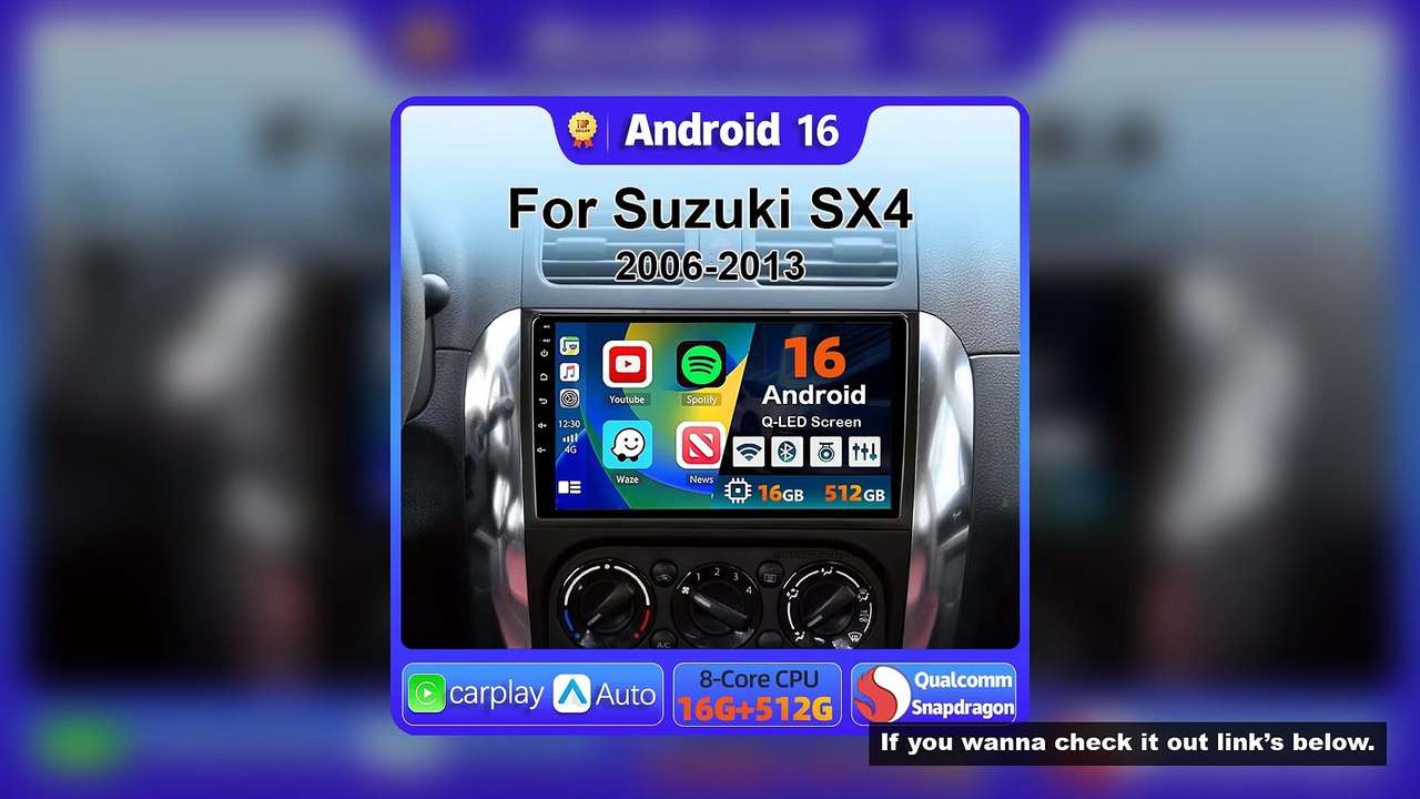 Android 16 Carplay Car Radio Multimedia For Suzuki SX4 SX 4 2006 - 2013 Head Unit BT GPS video DVD D