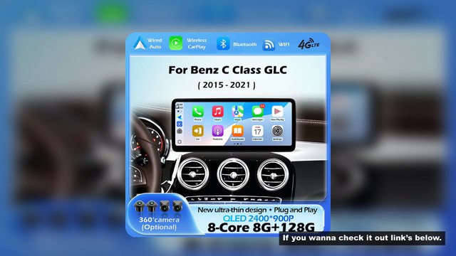For Mercedes Benz C Class W205 GLC X253 2015 - 2021 Wireless CarPlay Android 16 Car Multimedia Playe