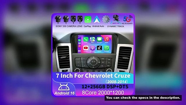 7 Inch Android16 Car For Chevrolet Cruze 2008-2014 Car Radio Video Player Multimedia GPS Carplay Aut