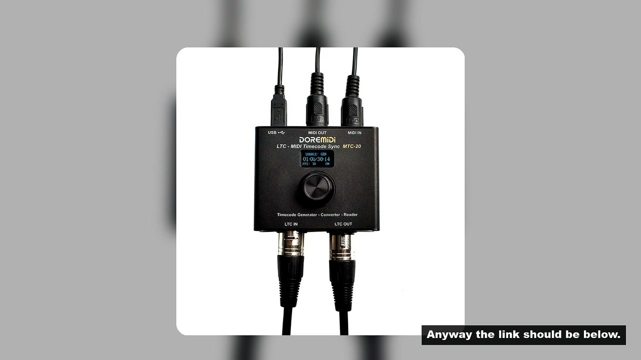 DOREMIDI LTC-MIDI Timecode Sync (MTC-20) device to synchronize MIDI timecode and SMPTE LTC timecode