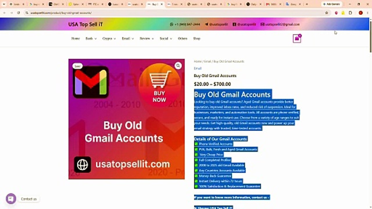 Buy Old Gmail Accounts 100% Safe -