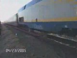 Idiot almost nailed by train
