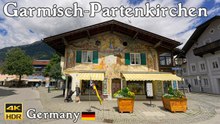 Garmisch-Partenkirchen 🇩🇪 Summer Walk 🌸 | Calm Streets & Mountain Views | Germany 🇩🇪 4K 60 fps