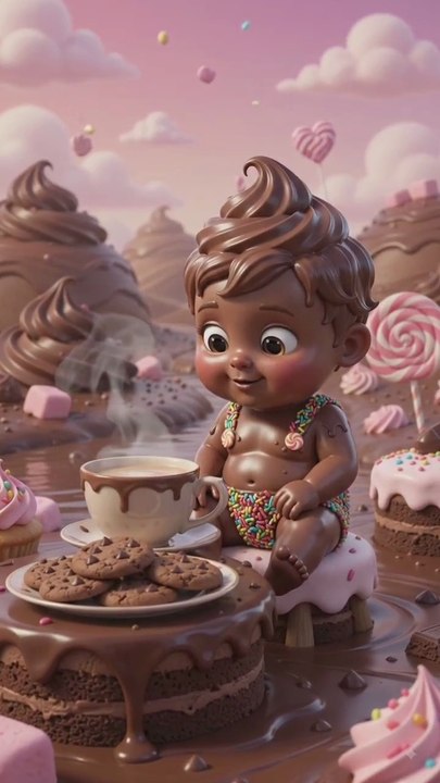 Cute Baby Enjoying Cookies with Tea 🍪☕