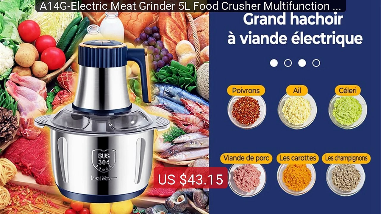 A14G-Electric Meat Grinder 5L Food Crusher Multifunction Vege... -- Amazing Value 2026 | Must Have!