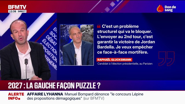 Manuel Bompard: Je trouve assez surprenant que des voix qui se revendiquent de la gauche se mettent presque à faire la campagne de Jordan Bardella