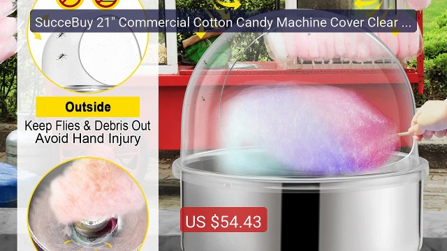 SucceBuy 21 Commercial Cotton Candy Machine Cover Clear Floss... Hot Deal 2026 | Limited Offer!