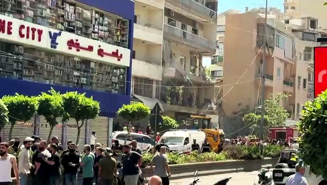 Aftermath of strikes on Beirut's south suburbs