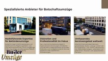 Umzugsservice für Botschaften🚑Butler Umzüge GmbH📞Angebote für Umzug➡️Günstig