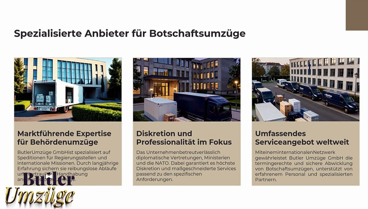 Umzugsservice für Botschaften🚑Butler Umzüge GmbH📞Angebote für Umzug➡️Günstig