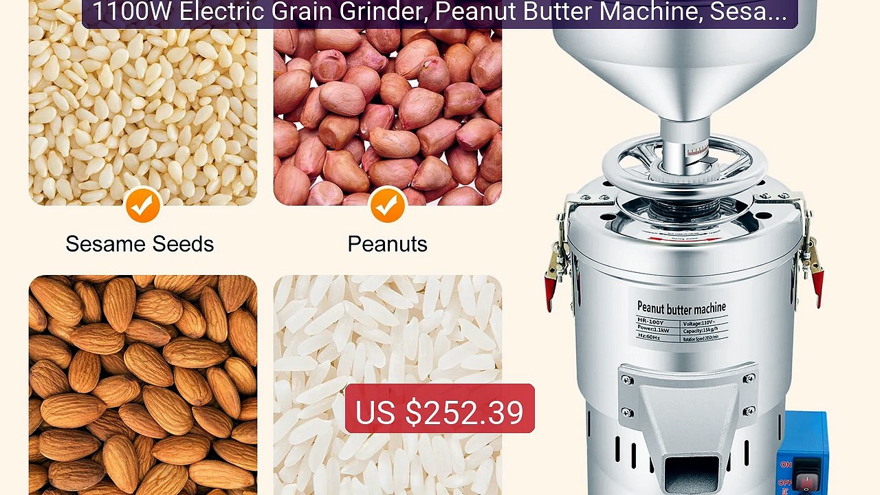 1100W Electric Grain Grinder, Peanut Butter Machine, Sesame Sa... -- Best Buy 2026 | Great Quality!