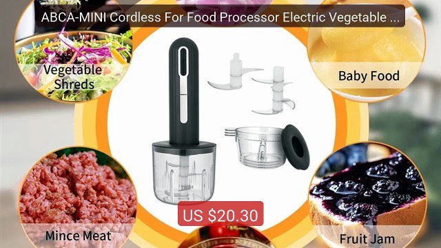 ABCA-MINI Cordless For Food Processor Electric Vegetable Chopp... Best Buy 2026 | Great Quality!