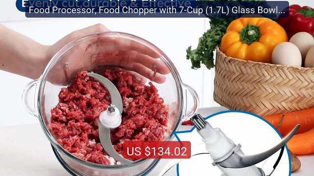 Food Processor, Food Chopper with 7-Cup (1.7L) Glass Bowl, 4 Bi-Le... Best Deal 2026 | Shop Now!